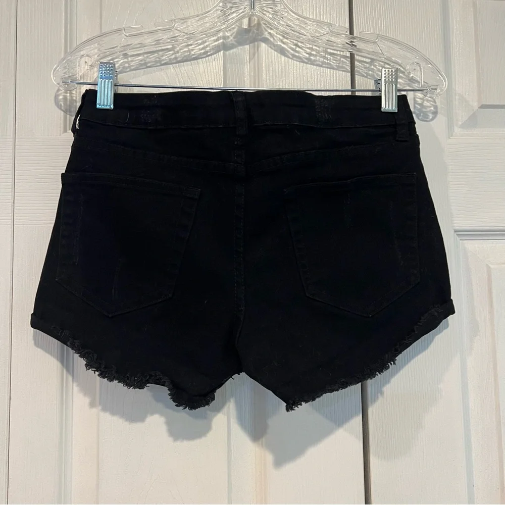 🌻 Ocean Drive Black Distress Denim Jean Shorts - Size 3 - Picture 2 of 4